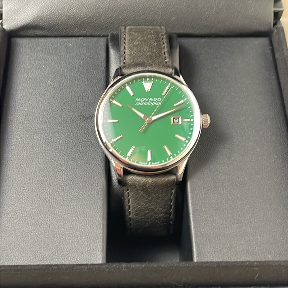 Movado Heritage Quartz Green Dial 40mm Men's Watch - Picture 4 of 11
